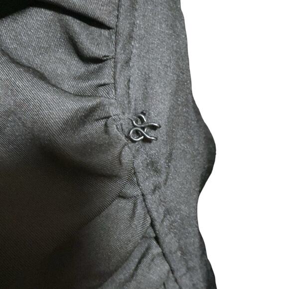 Donna Moore Blouse SZ M Black Light Weight Classy Dressy Ruffle Trim Waist Tie - Picture 9 of 9